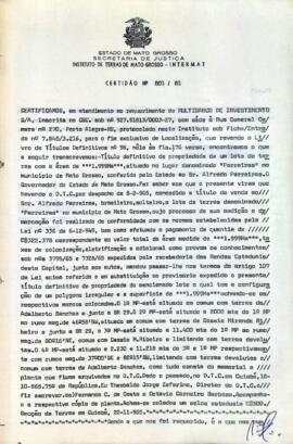 NÚMERO DA CERTIDÃO: 801.81
