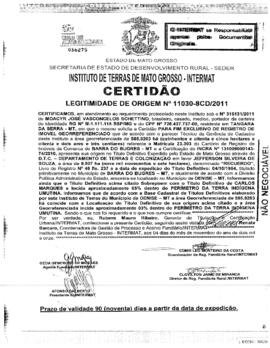 NÚMERO DA CERTIDÃO: 11030-8CD.2011