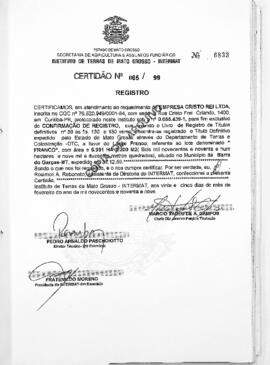 NÚMERO DA CERTIDÃO: 065.99