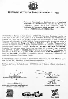 NÚMERO DO TERMO: 7203
