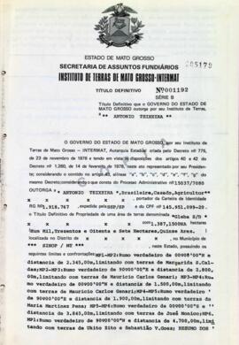 NÚMERO DO TÍTULO: 001192