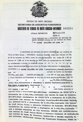 NÚMERO DO TÍTULO: 001179
