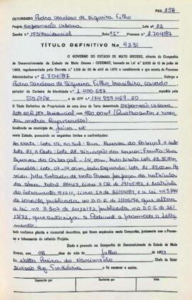 NÚMERO DO TÍTULO: 4231