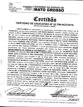 NÚMERO DA CERTIDÃO: 20.786-9CD.2019