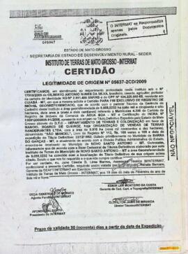 NÚMERO DA CERTIDÃO: 05637-2CD.2009