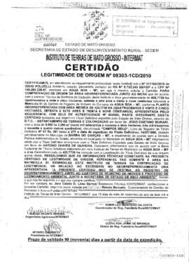 NÚMERO DA CERTIDÃO: 08303-1CD.2010