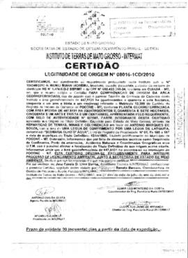 NÚMERO DA CERTIDÃO: 08016-1CD.2010