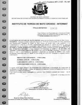 NÚMERO DO TÍTULO: 10456
