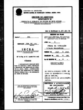 NÚMERO DO TÍTULO: SEM DADOS