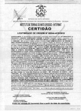 NÚMERO DA CERTIDÃO: 08544-4CD.2010