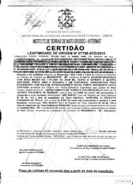 NÚMERO DA CERTIDÃO: 07798-0CD.2010
