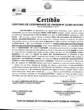 NÚMERO DA CERTIDÃO: 22895-9CD.2021