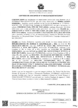 NÚMERO DA CERTIDÃO: 01169.2024