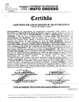 NÚMERO DA CERTIDÃO: 20.477-9CD.2019