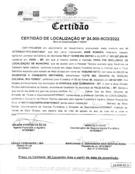 NÚMERO DA CERTIDÃO: 24.005-9CD.2022