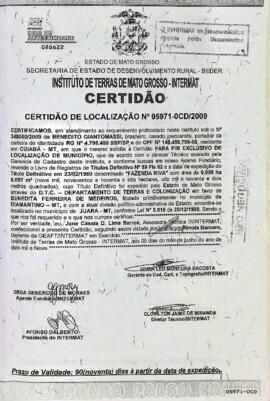 NÚMERO DA CERTIDÃO: 05971-0CD.2009