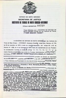 NÚMERO DO TÍTULO: 00720