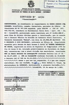 NÚMERO DA CERTIDÃO: 037.93