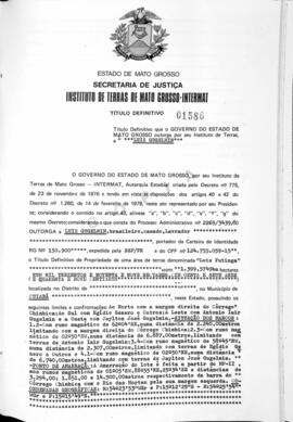 NÚMERO DO TÍTULO: 01580