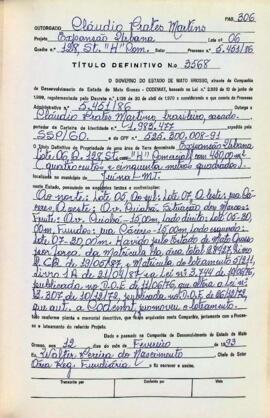 NÚMERO DO TÍTULO: 3568