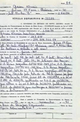 NÚMERO DO TÍTULO: 01033