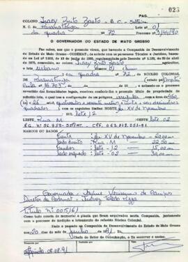 NÚMERO DO TÍTULO: 005161