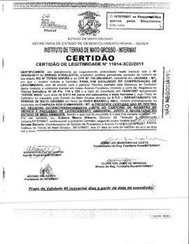 NÚMERO DA CERTIDÃO: 11014-3CD.2011