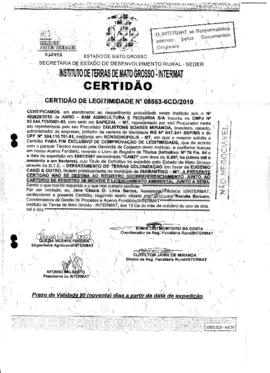 NÚMERO DA CERTIDÃO: 08553-6CD.2010