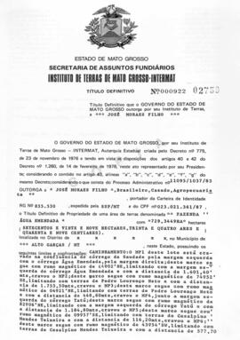 NÚMERO DO TÍTULO: 000922