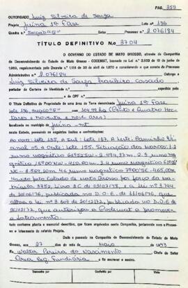 NÚMERO DO TÍTULO: 3704