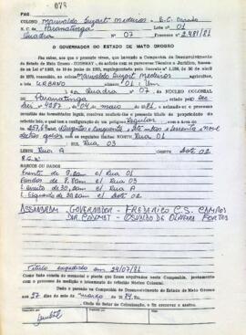 NÚMERO DO TÍTULO: SEM DADOS