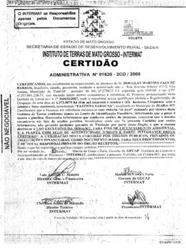 NÚMERO DA CERTIDÃO: 01620-3CD.2008