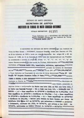 NÚMERO DO TÍTULO: 01251