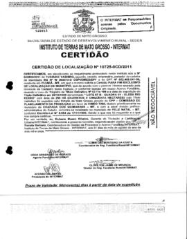 NÚMERO DA CERTIDÃO: 10725-0CD-2011