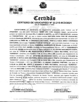 NÚMERO DA CERTIDÃO: 23215-9CD.2021