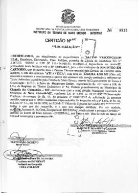 NÚMERO DA CERTIDÃO: 057.98