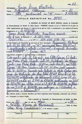 NÚMERO DO TÍTULO: 3780