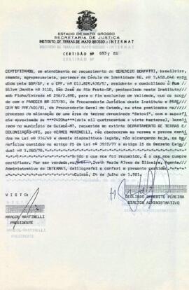 NÚMERO DA CERTIDÃO: 693.81