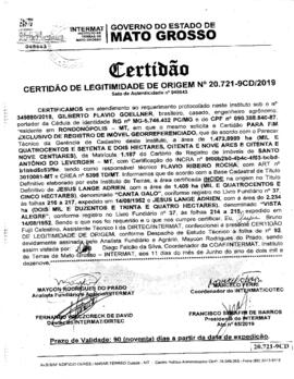 NÚMERO DA CERTIDÃO: 20.721-9CD.2019