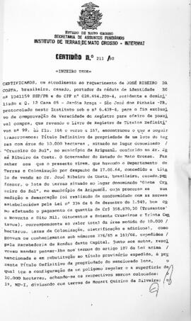 NÚMERO DA CERTIDÃO: 211.90