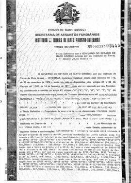NÚMERO DO TÍTULO: 002235