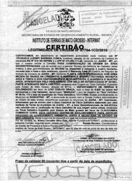 NÚMERO DA CERTIDÃO: 07764-1CD.2010
