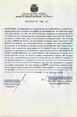 NÚMERO DA CERTIDÃO: 688.81