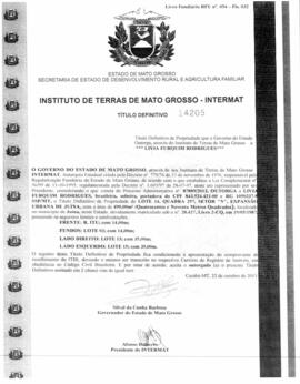 NÚMERO DO TÍTULO: 14205
