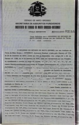 NÚMERO DO TÍTULO: 001685