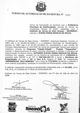 NÚMERO DO TERMO: 7600