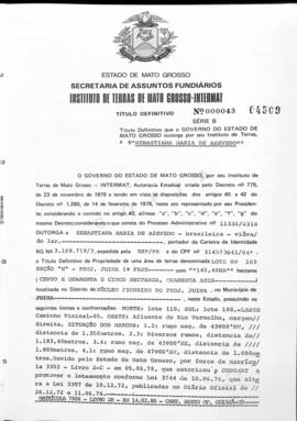 NÚMERO DO TÍTULO: 000043