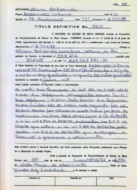 NÚMERO DO TÍTULO: 4610