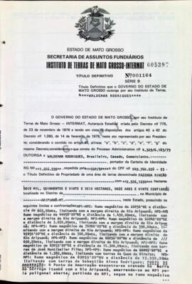 NÚMERO DO TÍTULO: 001164