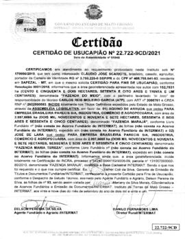NÚMERO DA CERTIDÃO: 22.722-9CD.2021